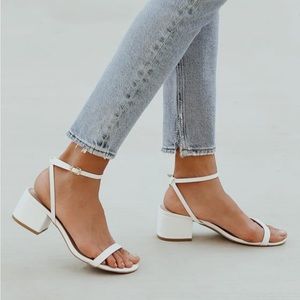 Julie White Ankle Strap Heels